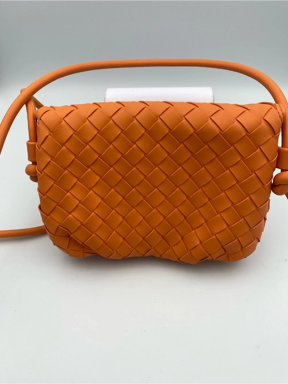 Urban Expressions Orange Woven Flap Crossbody Bag